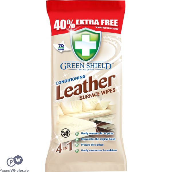 GREENSHIELD LEATHER WIPES 70 SHEETS