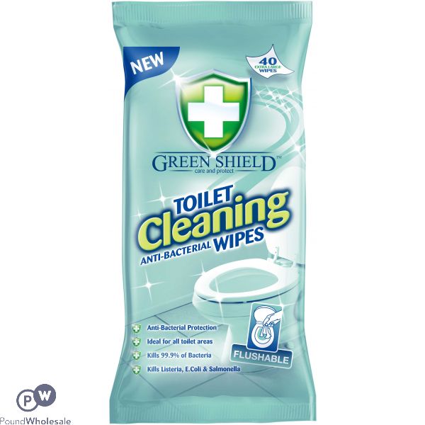 Greenshield Toilet Cleaning Wipes 40 Pack