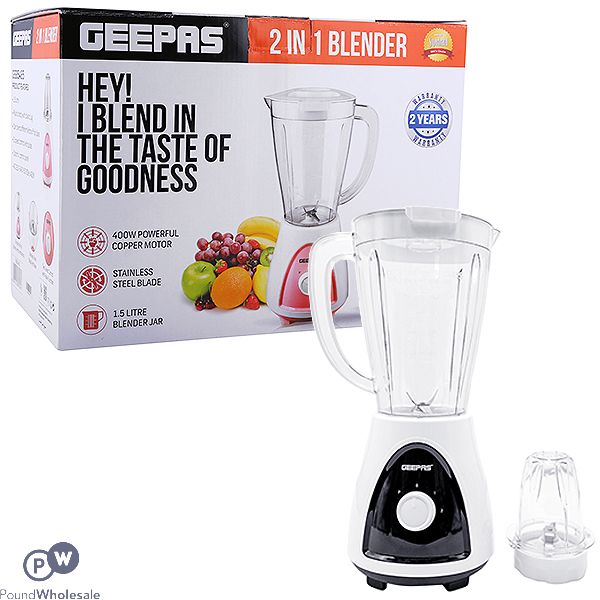 Geepas 400w 2-in-1 Countertop Blender 1.5l