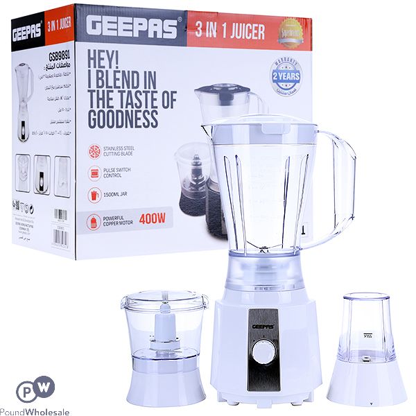 Geepas 400w 3-in-1 Jug Blender 1.5l