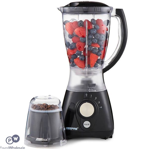 Geepas Black 550W 2-in-1 Food Blender & Grinder 1.5L