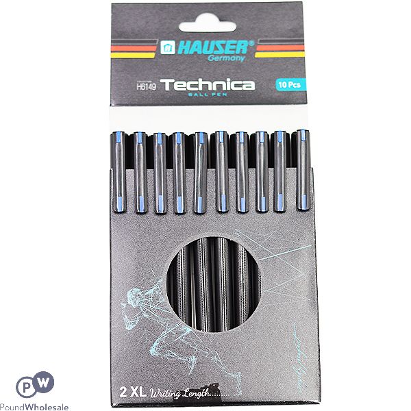 Hauser Technica Blue Premium Ball Pens 10 Pack