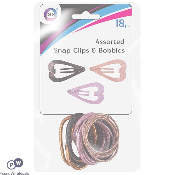 Did Assorted Snap Clips & Bobbles Set 18pc