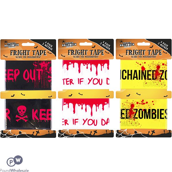 HALLOWEEN FRIGHT TAPE 2 PACK ASSORTED