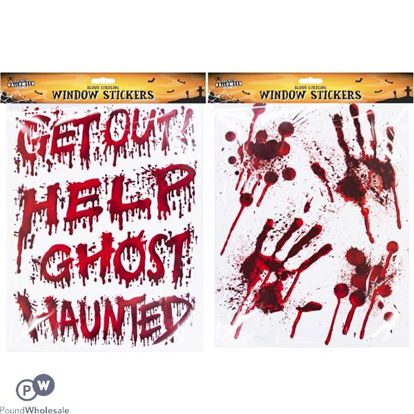 Halloween Blood Window Stickers Assorted