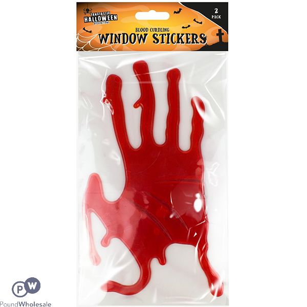 Halloween Bloody Hands Gel Window Stickers 2 Pack