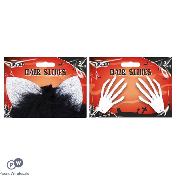 Halloween 3d Hair Slides 2 Pack Assorted
