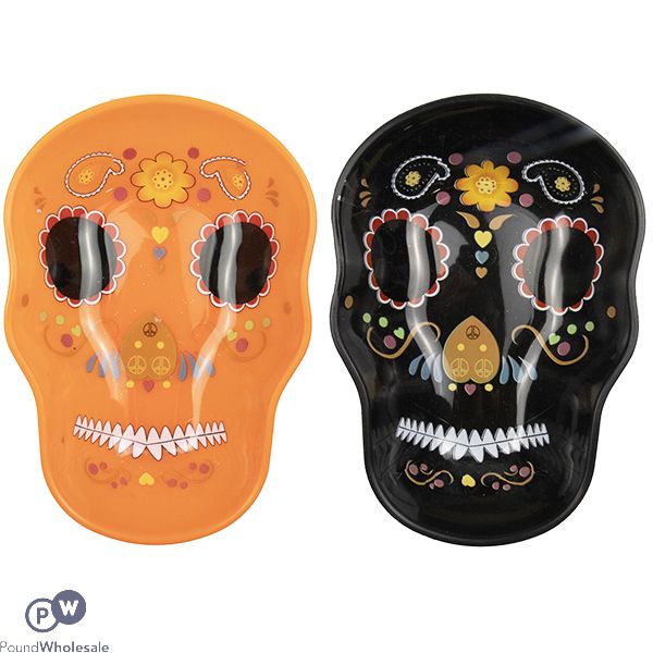 Halloween Sugar Skull Plate Assorted Colours