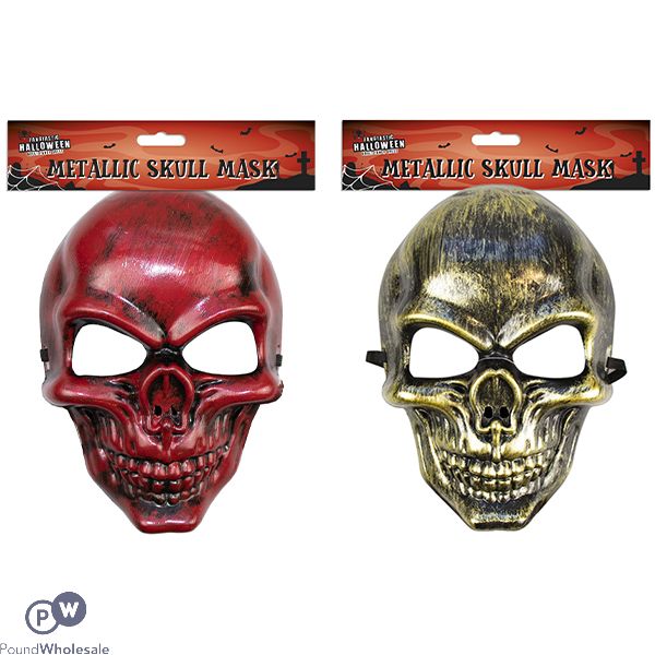 Halloween Metallic Skull Mask Assorted Colours
