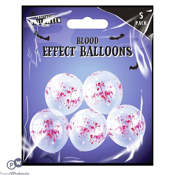 HALLOWEEN BLOOD EFFECT BALLOONS 12" 5 PACK