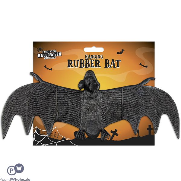 HALLOWEEN HANGING RUBBER BAT 30CM