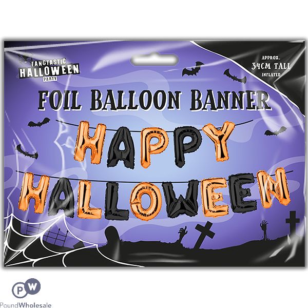 Halloween Metallic Foil Balloon Banner