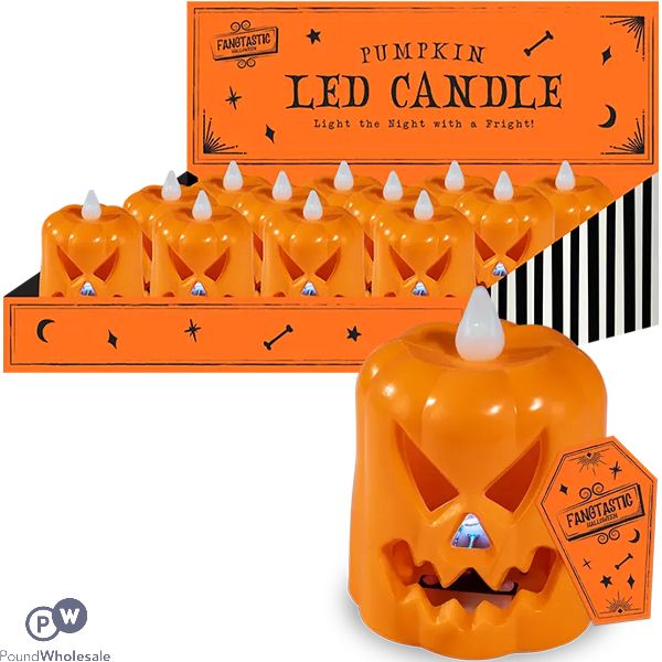 Halloween Pumpkin Flashing Led Candle Cdu