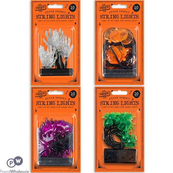 Halloween 10 Led Super Spooky String Lights Assorted