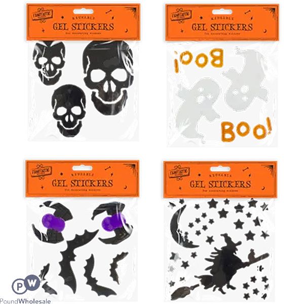 Halloween Spooky Gel Window Stickers Assorted