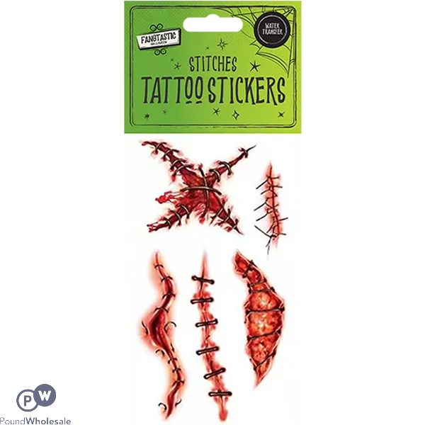 Halloween Wound Stitches Tattoo Stickers Set 5pc
