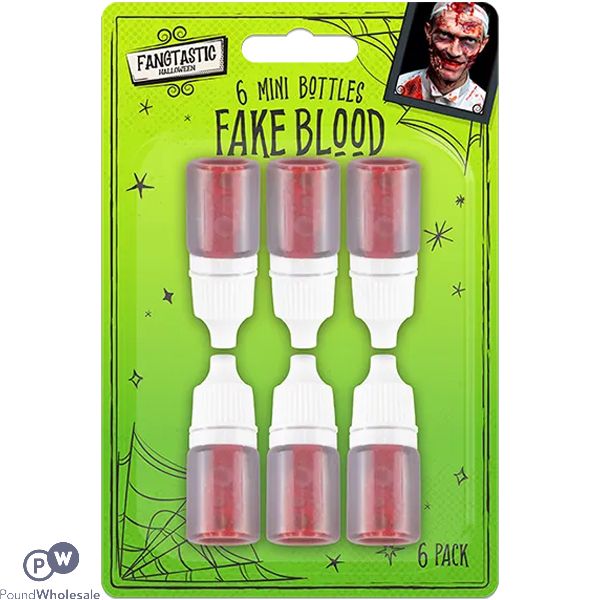 Halloween Mini Fake Blood Bottles 6 Pack
