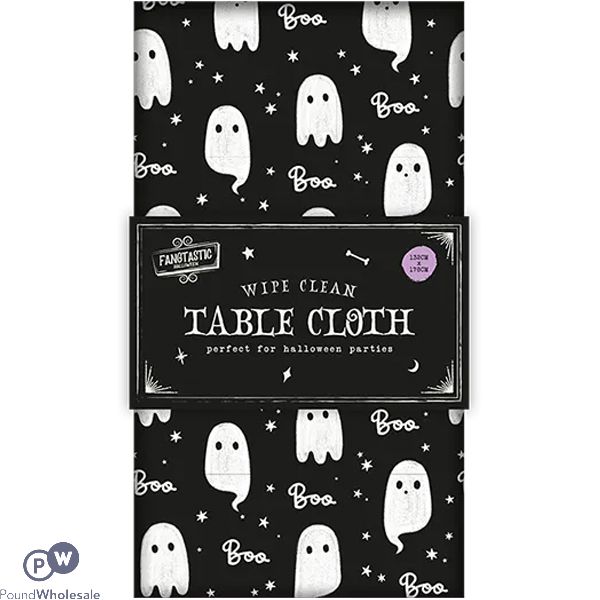 Halloween Wipe Clean Ghost Table Cloth 132cm X 178cm