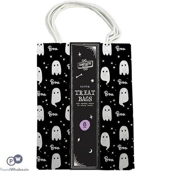 Halloween Ghost Paper Treat Bags 8 Pack