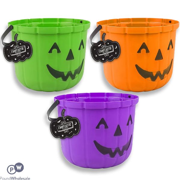 Halloween Pumpkin Trick-or-treat Bucket 25cm X 18cm Assorted Colours