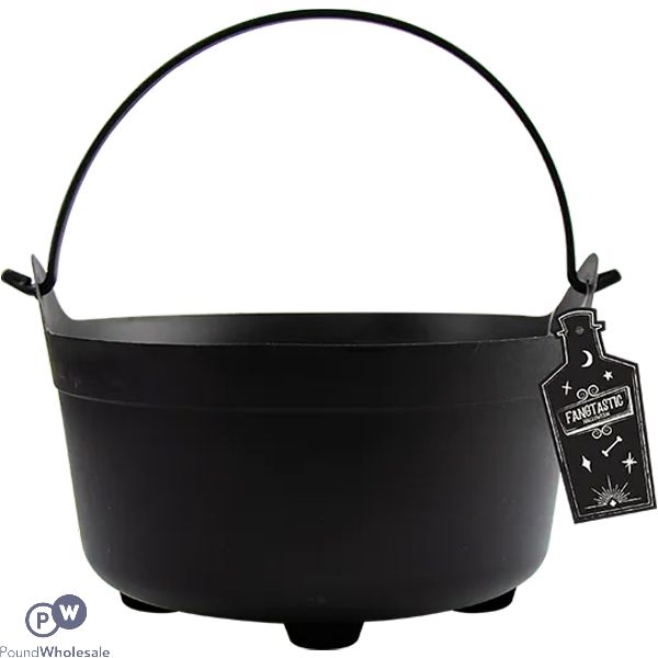 Halloween Classic Black Plastic Cauldron