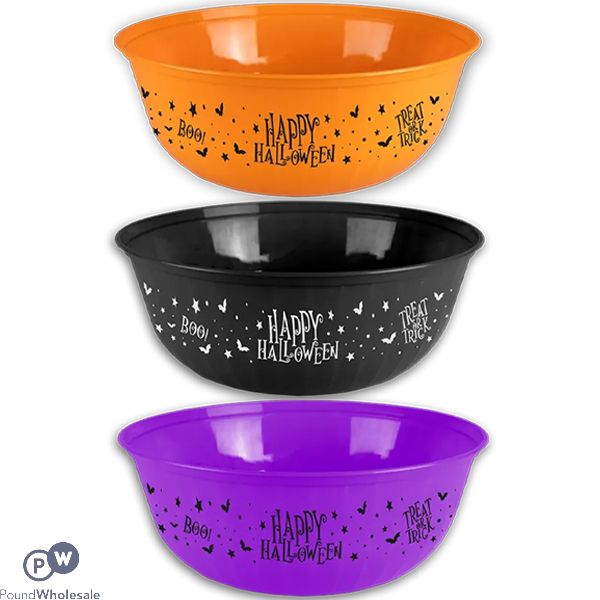 Halloween Plastic Treat Bowl 30cm Assorted Colours