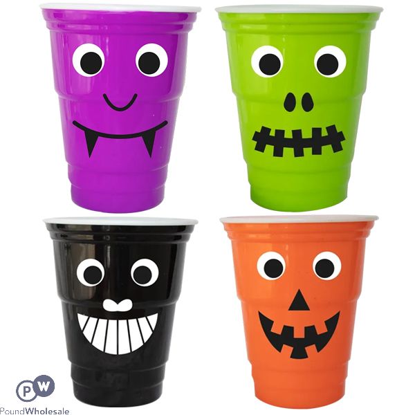 Halloween Googly Eyes Plastic Cup 10.5cm X 12.5cm Assorted