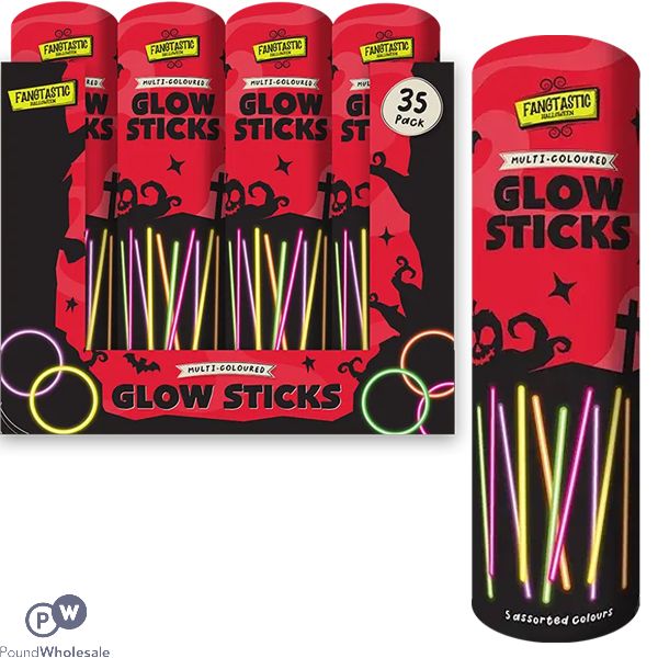 Halloween Multi-coloured Glow Sticks 35 Pack Cdu