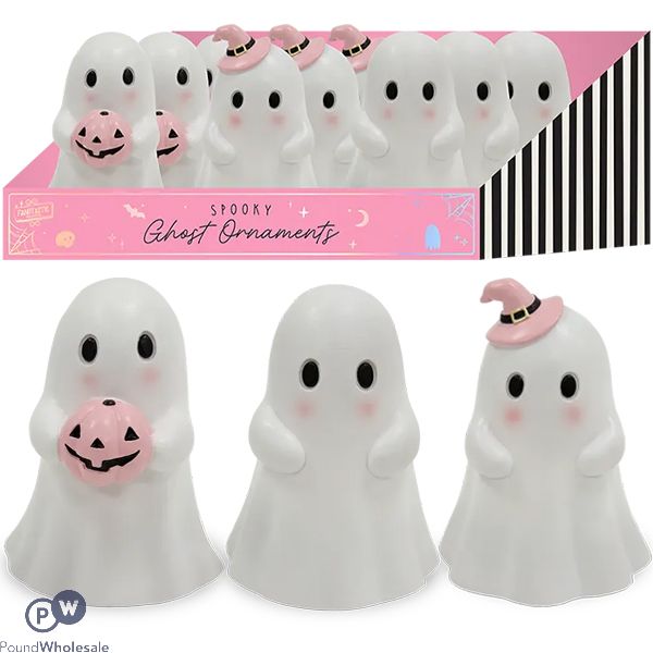 Halloween Spooky Pink Ghost Ornament Cdu Assorted