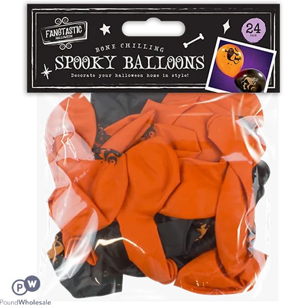 Halloween Bone Chilling Spooky Ghost Balloons 24 Pack