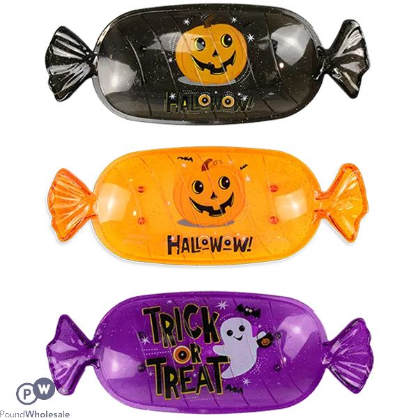 Halloween Plastic Candy Plate 35.5cm X 13.5cm Assorted
