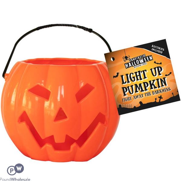 Halloween Light-up Jack-o'-lantern Cauldron Pumpkin