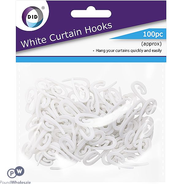 Did White Curtain Hooks 100pc
