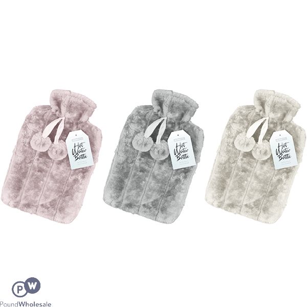 WINTER GLOW FAUX FUR HOT WATER BOTTLE ASSORTED COLOURS