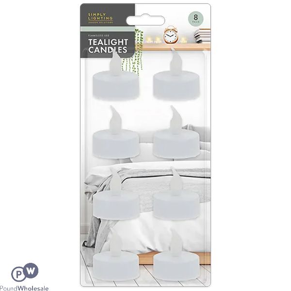 Simply Lighting Flameless Led Tealights 8 Pack