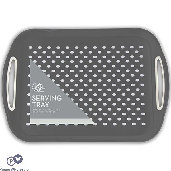 Cooke & Miller Anti-slip Grey Serving Tray 28.5cm X 40.5cm