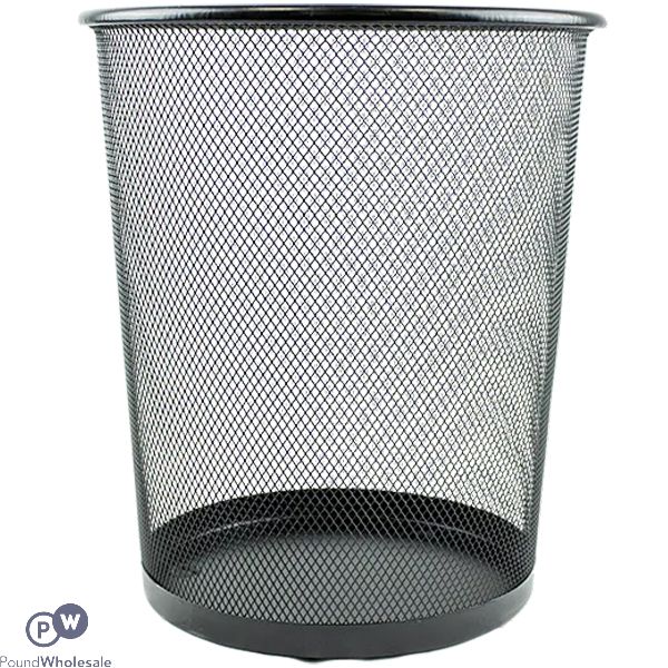 Store Smart Black Metal Mesh Waste Paper Bin 26cm X 23.7cm