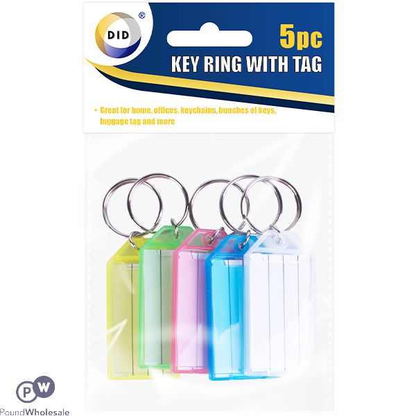 Did Key Chain With Tag Assorted Colours 5pc