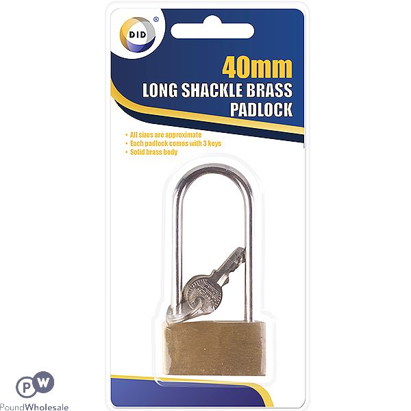 Did 40mm Long Shackle Bass Padlock With 3 Keys