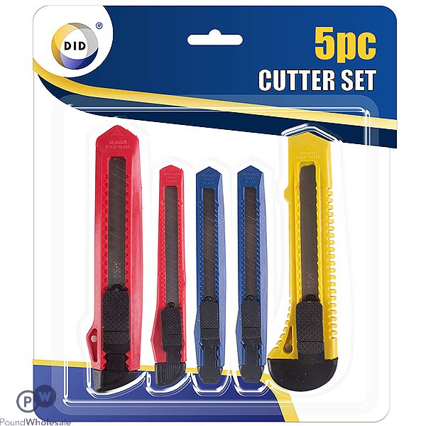 DID UTILITY KNIFE CUTTER SET ASSORTED 5PC