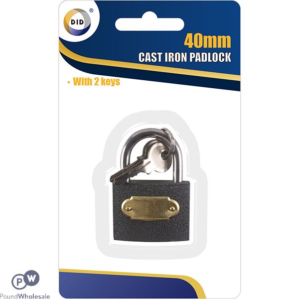 Did 40mm Cast Iron Padlock With 2 Keys