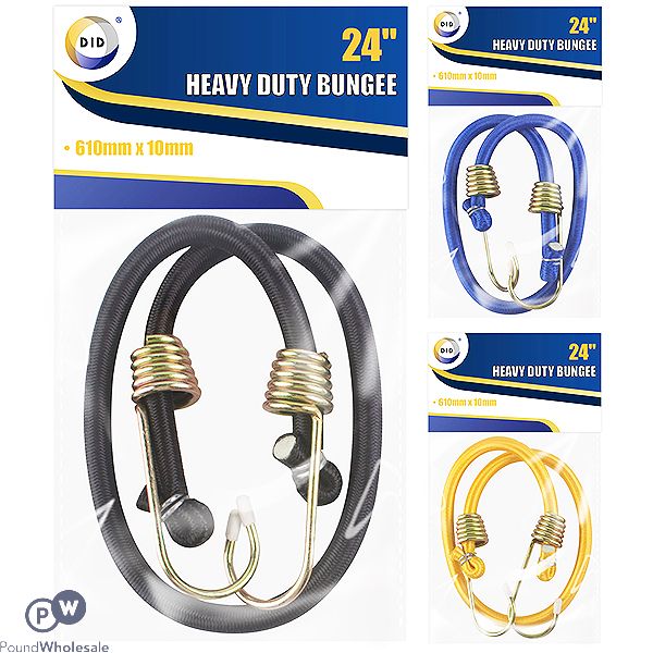 DID HEAVY DUTY BUNGEE CORD ASSORTED COLOURS 24"
