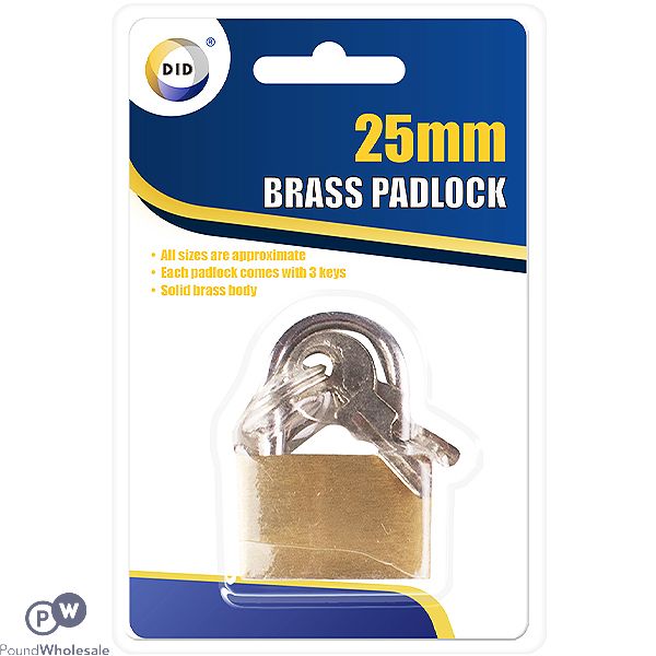 Did Solid Brass Padlock 25mm