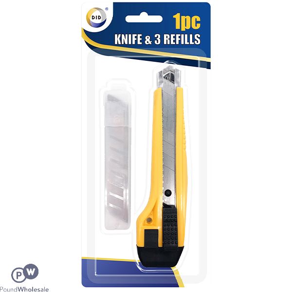 DID RETRACTABLE UTILITY KNIFE & 3 REFILLS SET