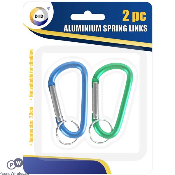 DID Assorted Colour Aluminium Spring Links 2 Pack