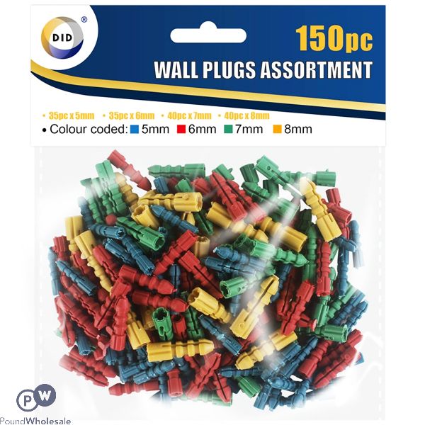 DID WALL PLUGS ASSORTMENT 150 PACK