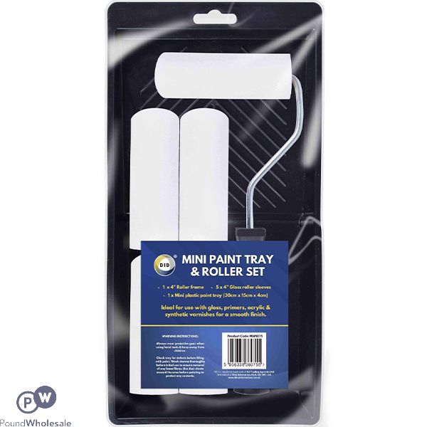 Did Gloss Mini Paint Tray & 4" Roller Set 30cm X 15cm X 4cm