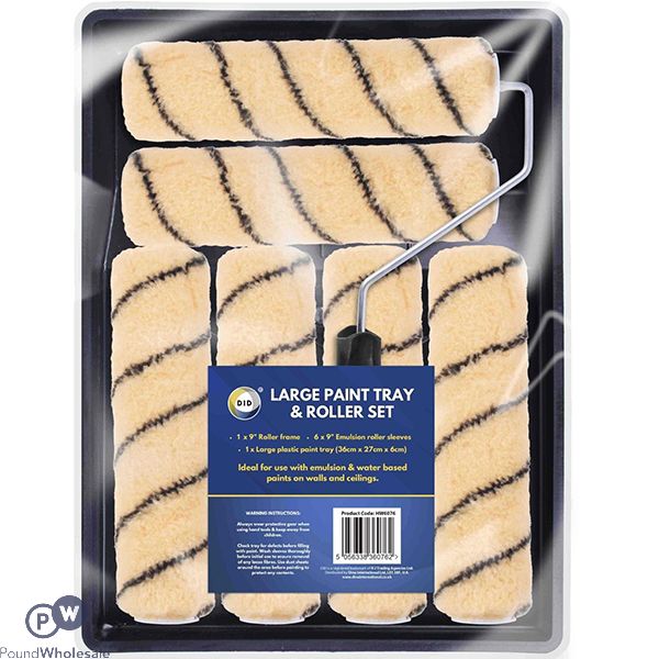 Did Emulsion Large Paint Tray & 9" Roller Set 36cm X 27cm X 6cm