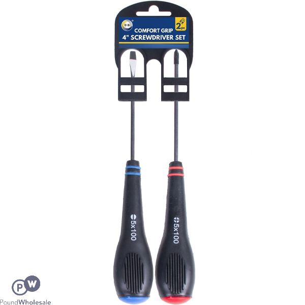 Did 4" Flat & Philips Comfort Grip Screwdriver Set 2pc
