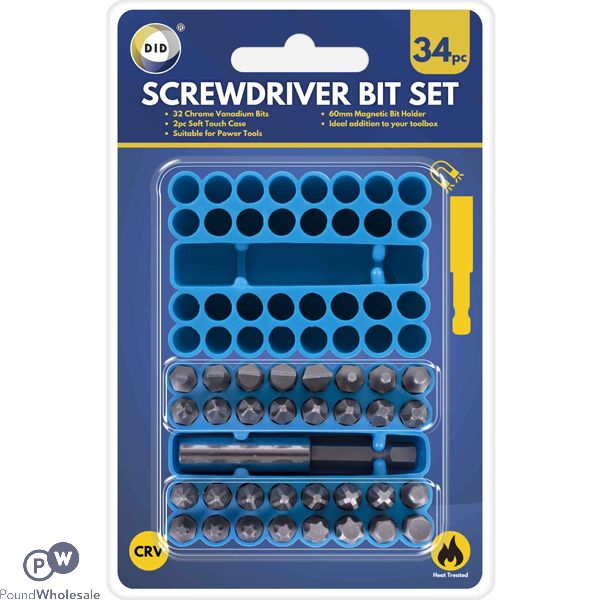 Did Crv 60mm Magnetic Screwdriver Bit Set 34pc